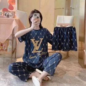 LV Ladies Track Suit 3 in 1 set Shirt Trouser and shorts