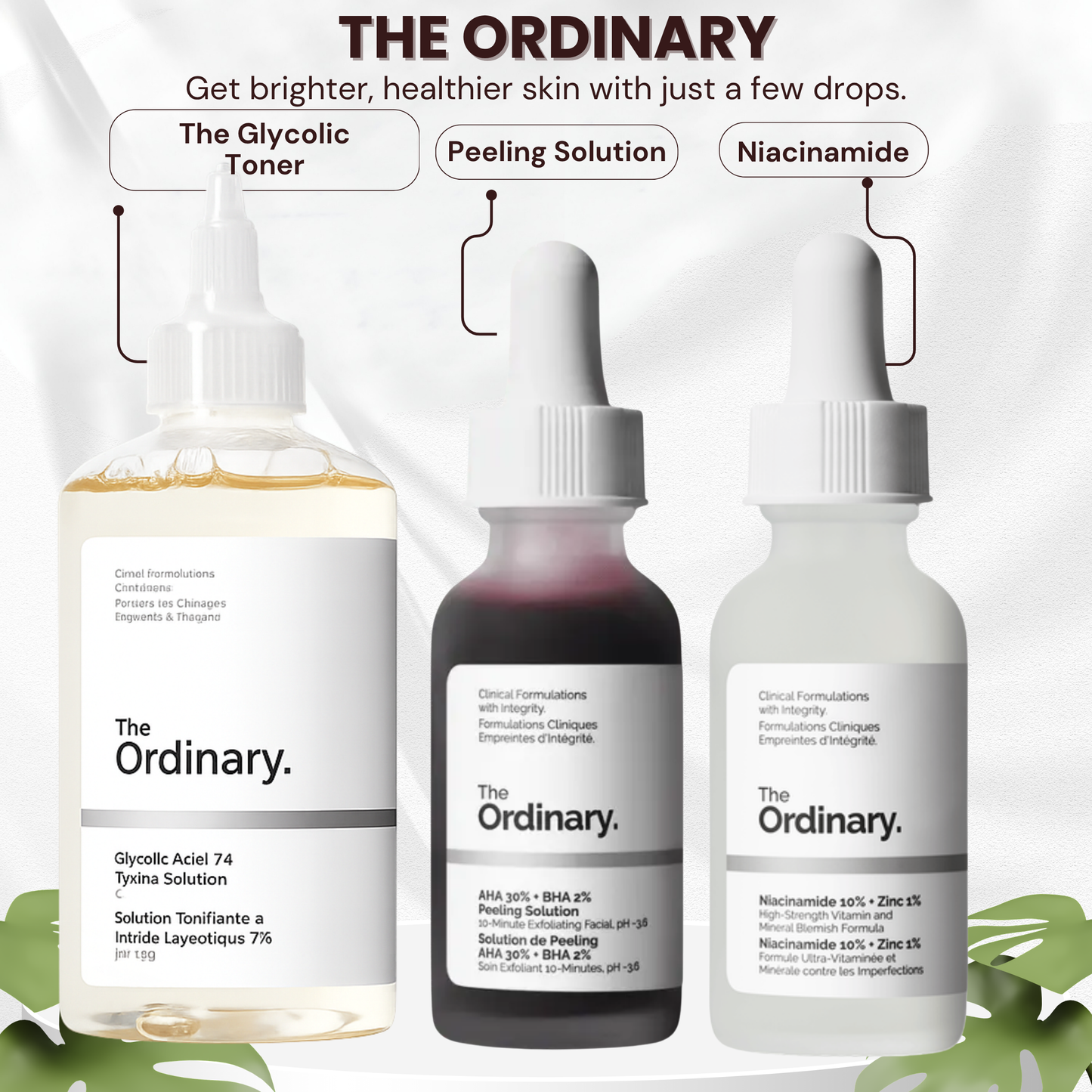 The Ordinary Glycolic Toner , Peeling Solution, Niacinamide